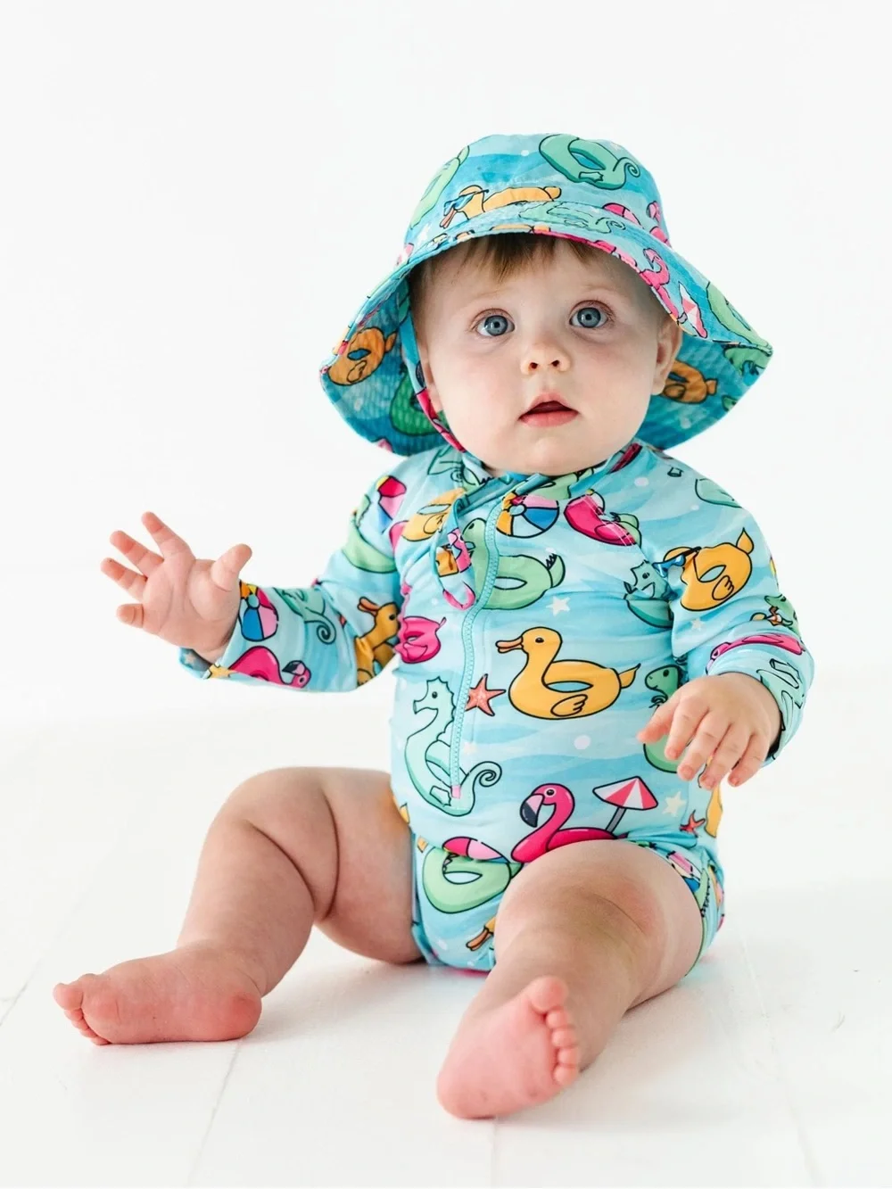 Bums and Roses swim rash-guard